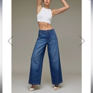 Hidden High Rise Wide Leg Jean trouser Size 27 Medium Wash Blue Women’s NWT